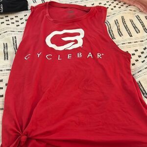 Red CycleBar muscle tank womens medium top workout gym athletic shirt med shirt